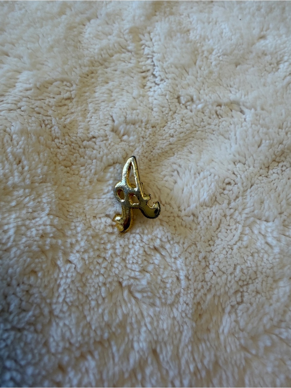 Vintage Gold Script 'A' lapel Accent Pin